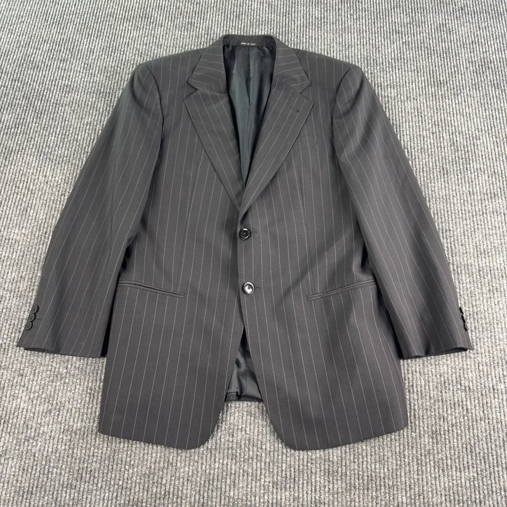 Giorgio Armani Collezioni Sport Coat 40R Gray Charcoal Striped Wool Italy Blazer